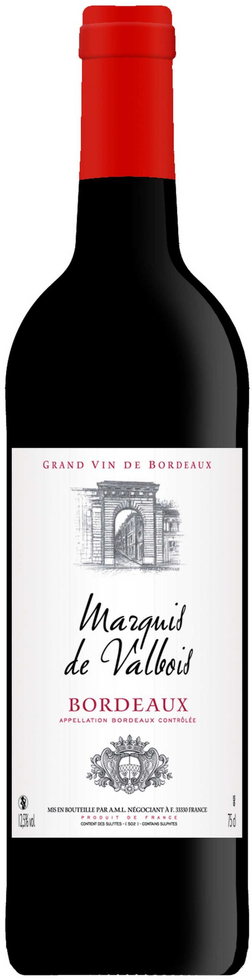 MARQUIS DE VALBOIS BORDEAUX MERLOT,CAR-SAUVI 750ML